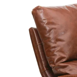 Fauteuil cuir damo marron - 63x99x99 cm