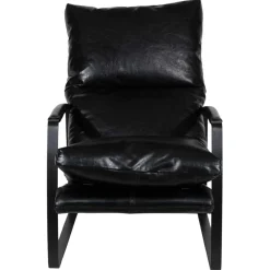 Fauteuil cuir damo noir- 63x99x99 cm