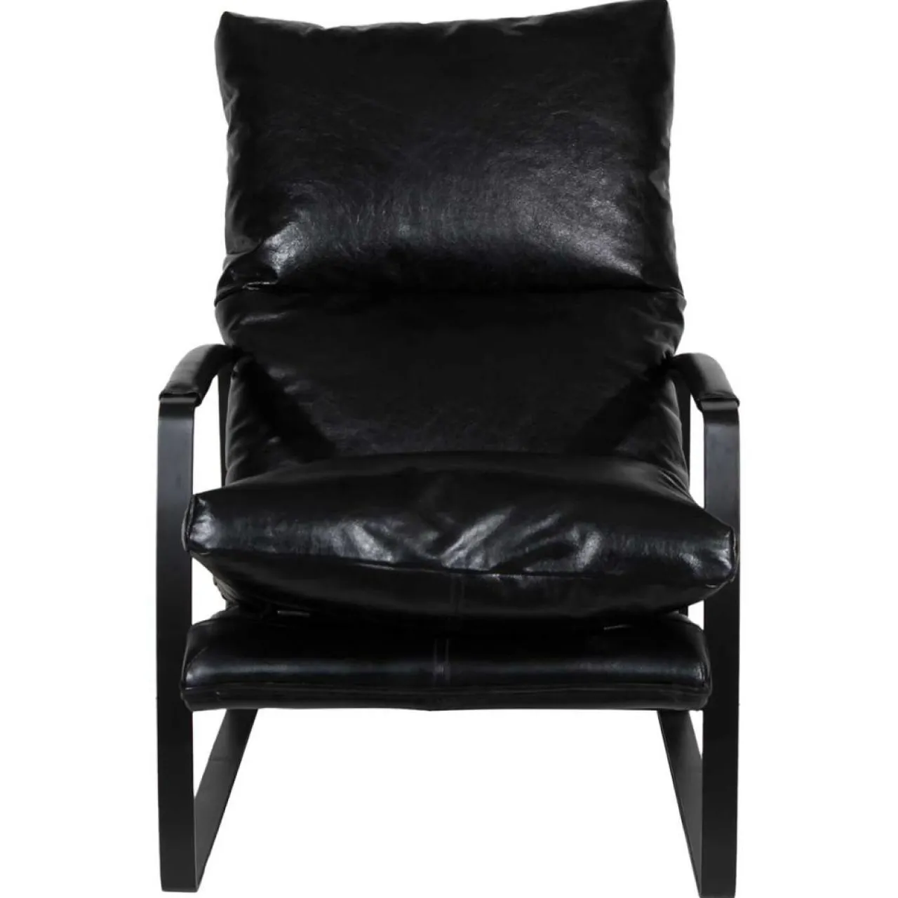 Fauteuil cuir damo noir- 63x99x99 cm