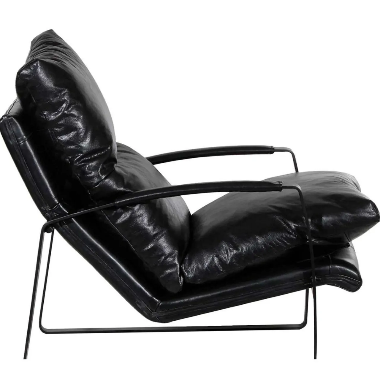 Fauteuil cuir damo noir- 63x99x99 cm