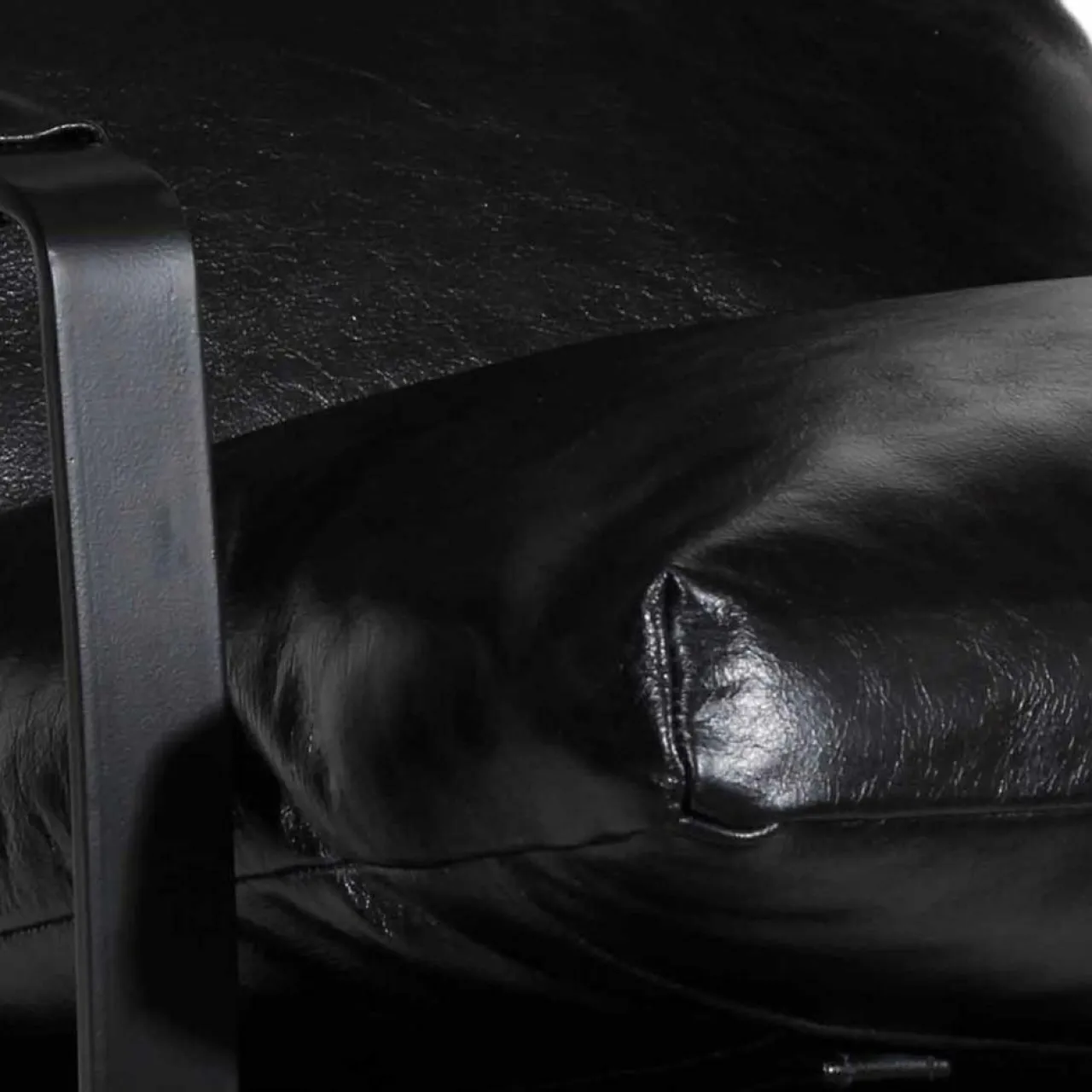 Fauteuil cuir damo noir- 63x99x99 cm