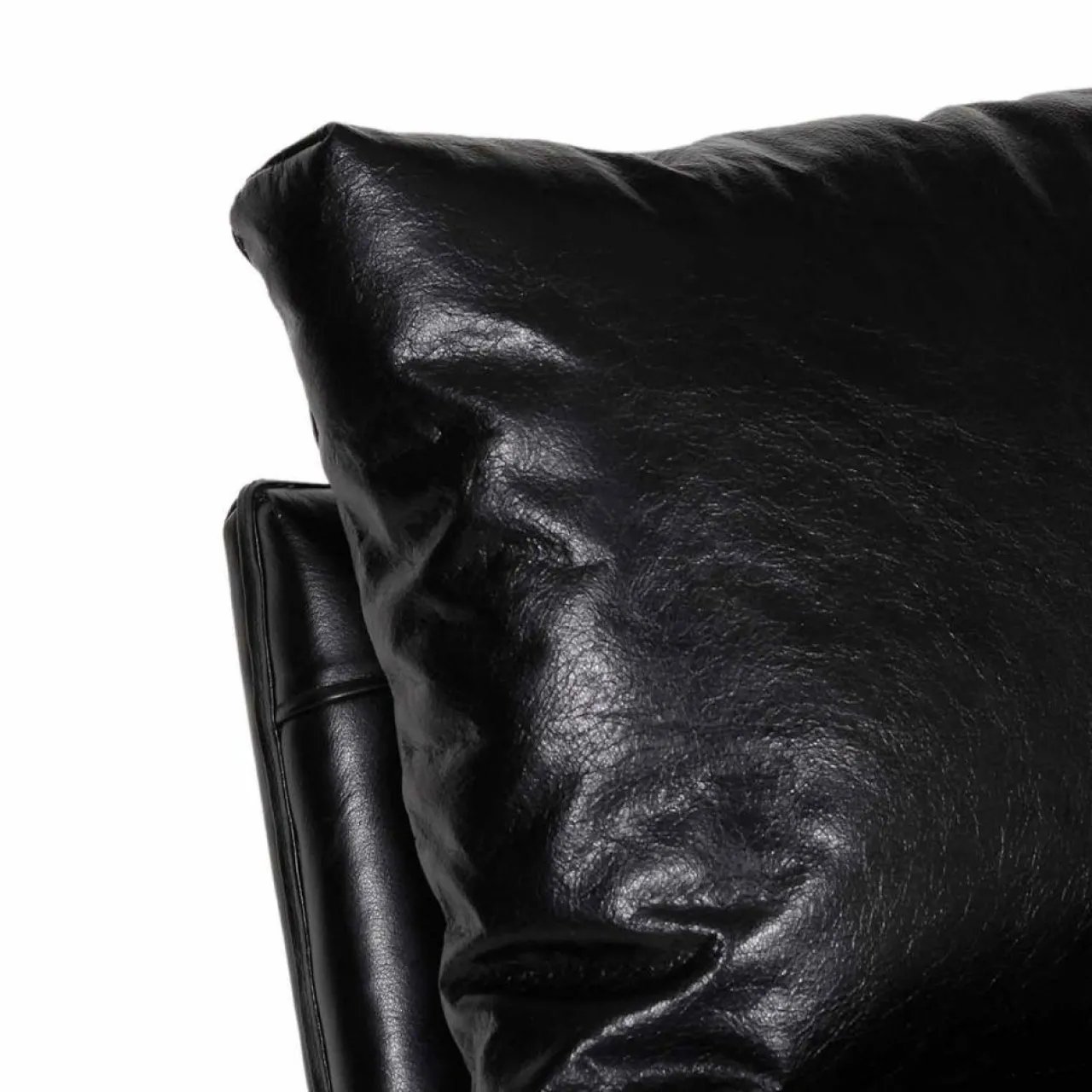 Fauteuil cuir damo noir- 63x99x99 cm