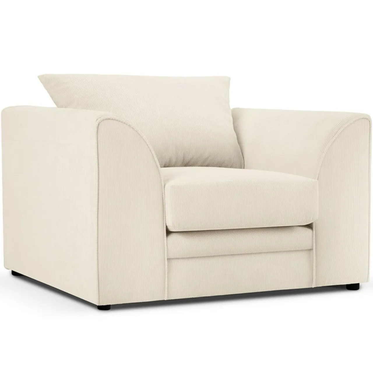 Fauteuil Quince Velours côtelé beige clair - 97x92x80 cm