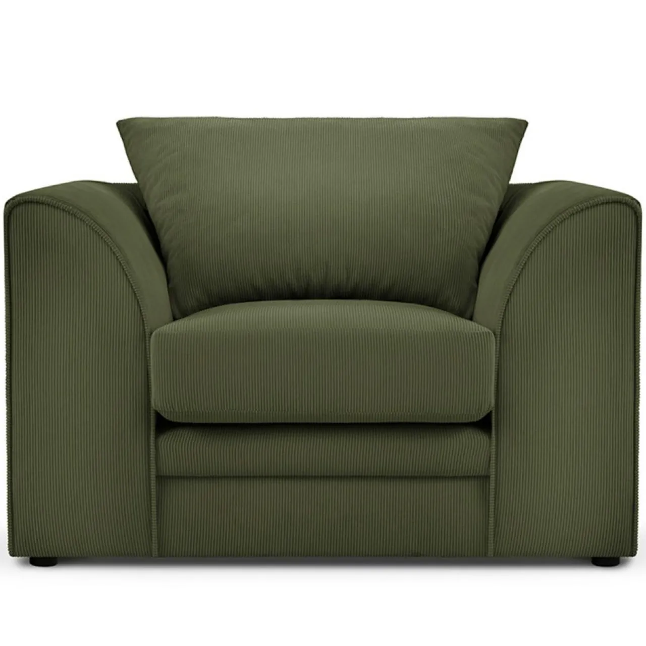 Fauteuil Quince Velours côtelé vert - 97x92x80 cm