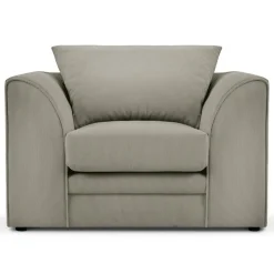 Fauteuil Quince Velours côtelé gris clair - 97x92x80 cm