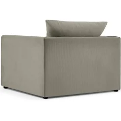 Fauteuil Quince Velours côtelé gris clair - 97x92x80 cm