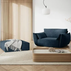 Fauteuil Vanda bleu roi - 128x100x85 cm