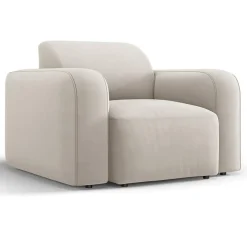Fauteuil Velours Jasmin beige - 105x95x72 cm
