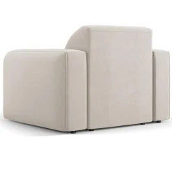 Fauteuil Velours Jasmin beige - 105x95x72 cm