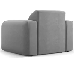 Fauteuil Velours Jasmin gris - 105x95x72 cm