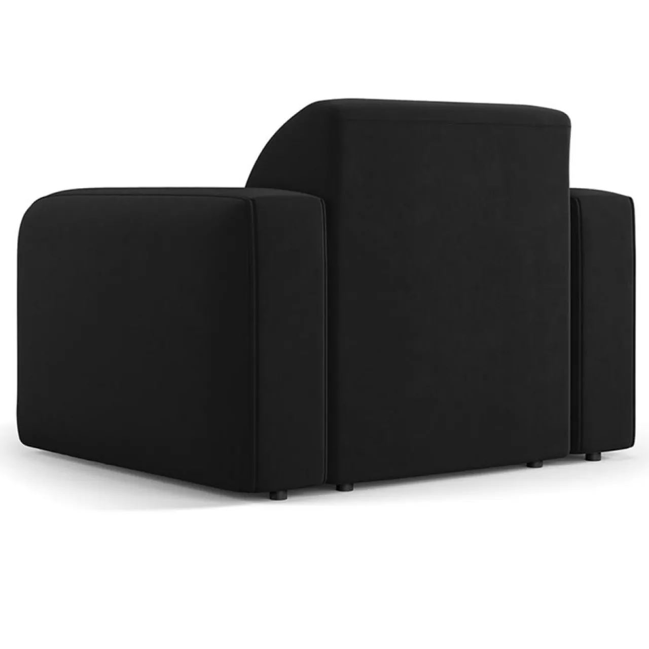 Fauteuil Velours Jasmin noir - 105x95x72 cm