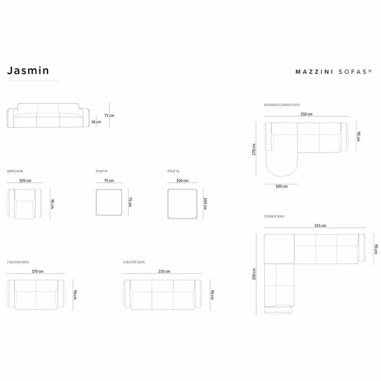 Fauteuil Velours Jasmin noir - 105x95x72 cm