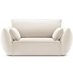 Fauteuil Velours Vanda beige clair - 128x100x85 cm