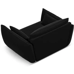 Fauteuil Velours Vanda noir - 128x100x85 cm
