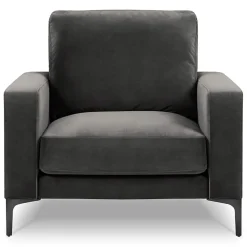 Fauteuil Velours Venus gris - 92x92x90 cm