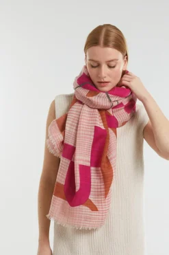 Foulard Signe Rose 100 X 190Cm