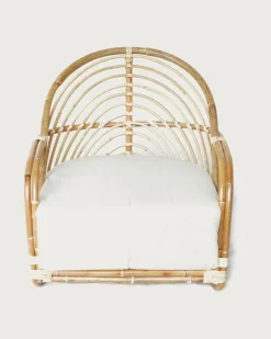 Gaia - Fauteuil en rotin tressé et coussin Blanc