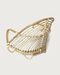 Gaia - Fauteuil en rotin tressé et coussin Blanc