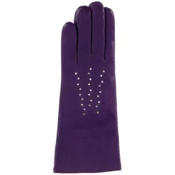 Gants en Cuir d'Agneau doublure Laine Theresa violets