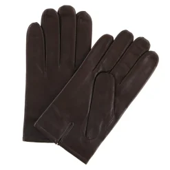 Gants en Cuir d'Agneau doublure textile marron