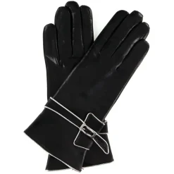 Gants en Cuir d'Agneau doublure Laine Leila noirs