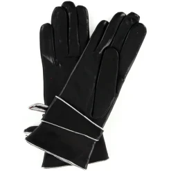 Gants en Cuir d'Agneau doublure Laine Leila noirs