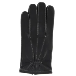 Gants en Cuir d'Agneau doublure textile noir/écru