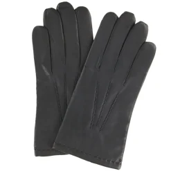 Gants en Cuir d'Agneau doublure Laine & Coton noirs