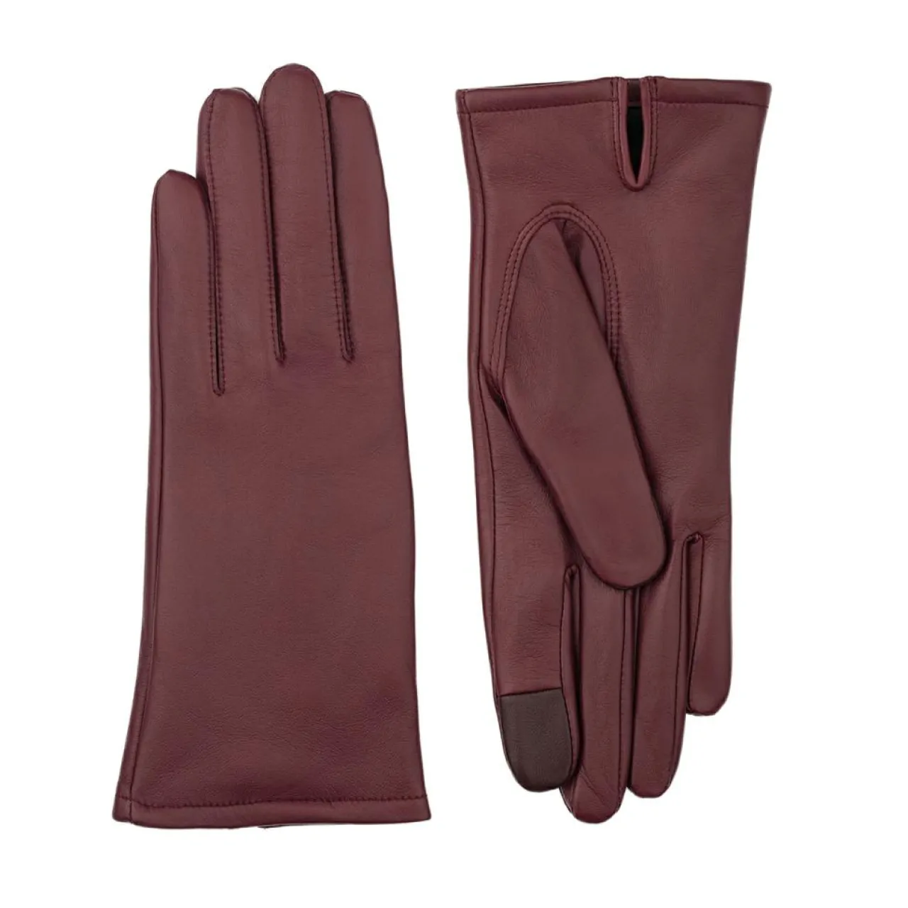 Gants en Cuir d'Agneau doublés Polaire Valois vin