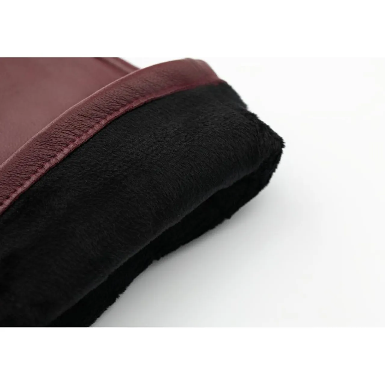 Gants en Cuir d'Agneau doublés Polaire Valois vin