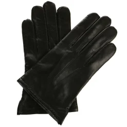 Gants en Cuir d'Agneau doublure maille noirs