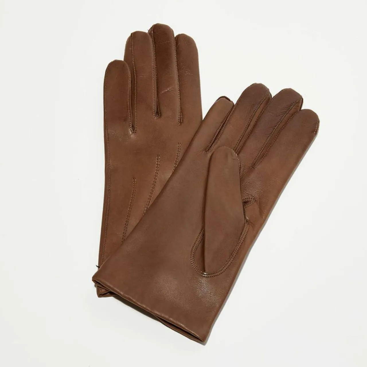 Gants en Cuir d'Agneau Waves taupe