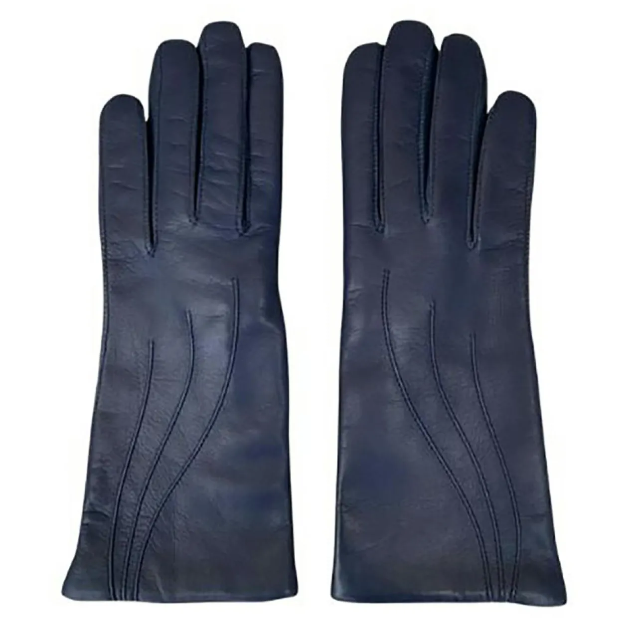 Gants en Cuir d'Agneau Waves bleu jean