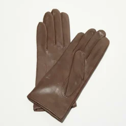 Gants en Cuir d'Agneau Waves taupe foncé