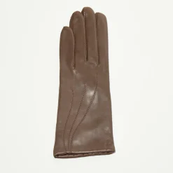 Gants en Cuir d'Agneau Waves taupe foncé