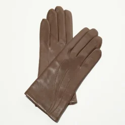 Gants en Cuir d'Agneau Waves taupe foncé