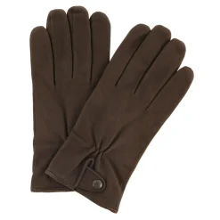 Gants en Velours de Cuir d'Agneau doublure textile marron