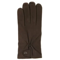 Gants en Velours de Cuir d'Agneau doublure textile marron