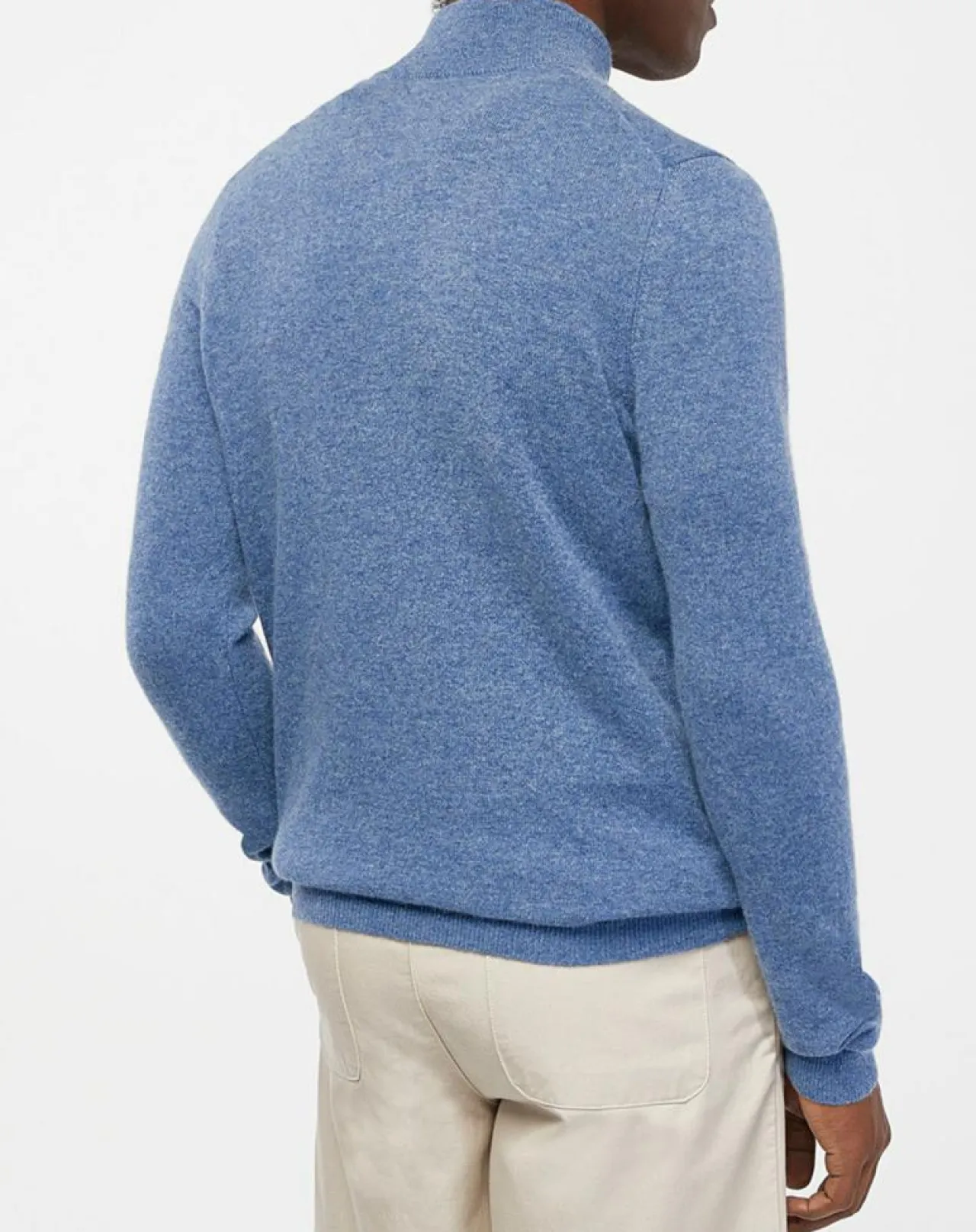 Gilet 100% Cachemire Zip Uni Nachgil bleu chiné