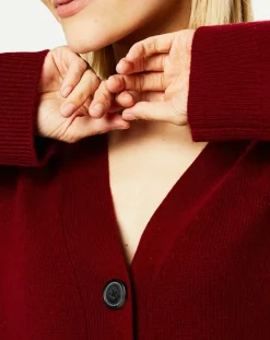 Gilet 100% Cachemire Zira rouge foncé