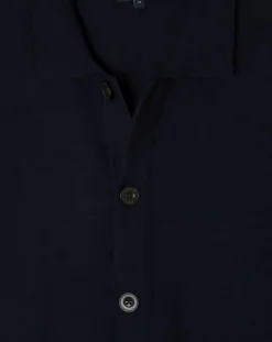 Gilet 100% Laine Mérinos façon veste bleu marine