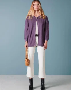 Gilet 100% Lin Alin violet