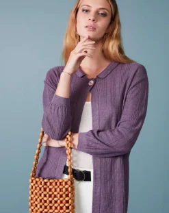 Gilet 100% Lin Alin violet