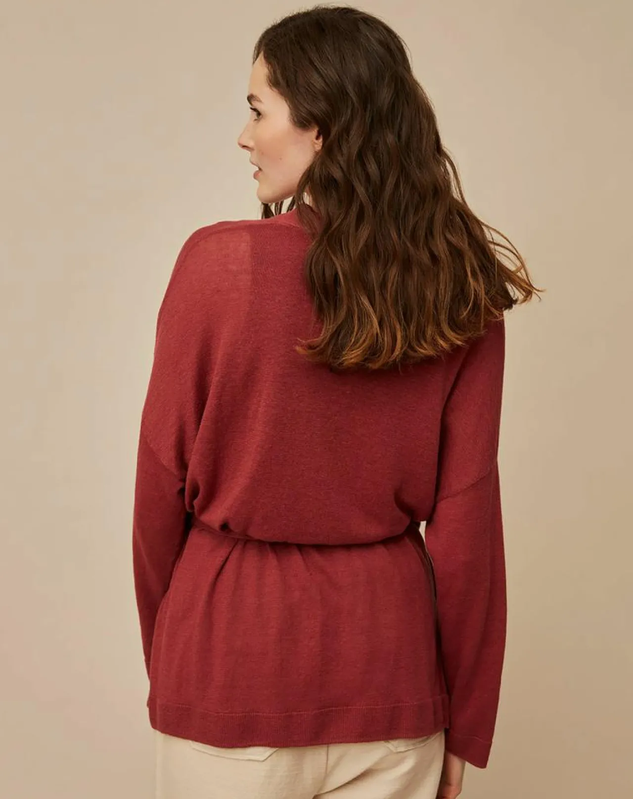 Gilet 100% Lin Therence terracotta