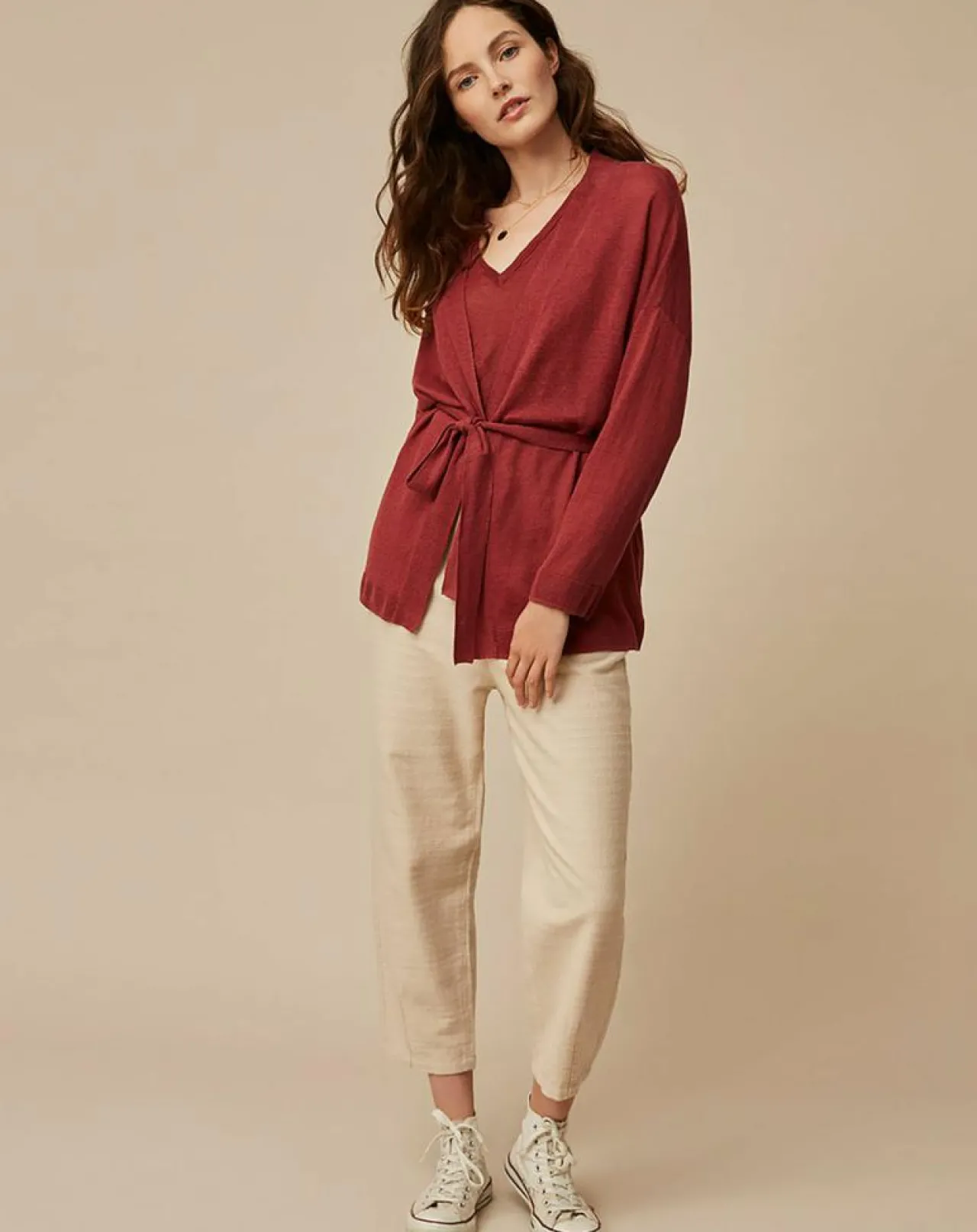 Gilet 100% Lin Therence terracotta