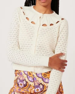 Gilet ajouré Pointelle écru