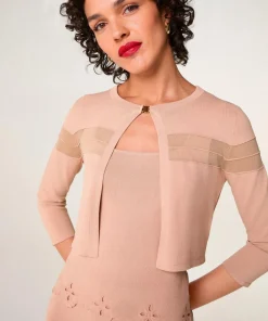 Gilet Albertine col rond rose poudre