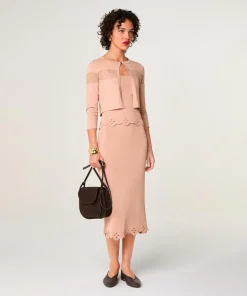 Gilet Albertine col rond rose poudre