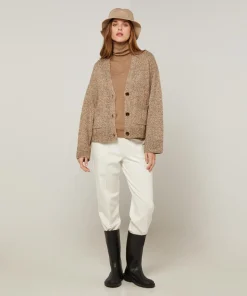 Gilet Alegria col V chiné marron