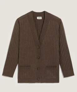 Gilet Anjelica en côtes marron havane